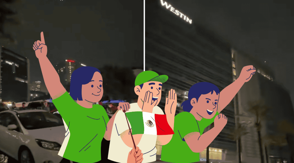 Las redes sociales se inundaron rápidamente con videos de la ruidosa afición de México concentrada afuera del hotel donde se hospedó la selección de Ecuador. ESPECIAL / X