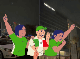 Las redes sociales se inundaron rápidamente con videos de la ruidosa afición de México concentrada afuera del hotel donde se hospedó la selección de Ecuador. ESPECIAL / X
