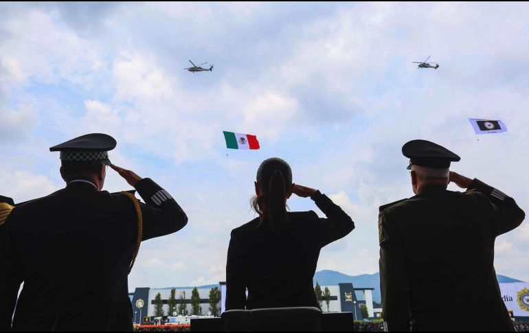 Fotografía cedida por la Presidencia de México de su Mandataria Claudia Sheinbaum, durante un acto este martes, en el municipio de Huehuetoca, México.  EFE/ Presidencia de México