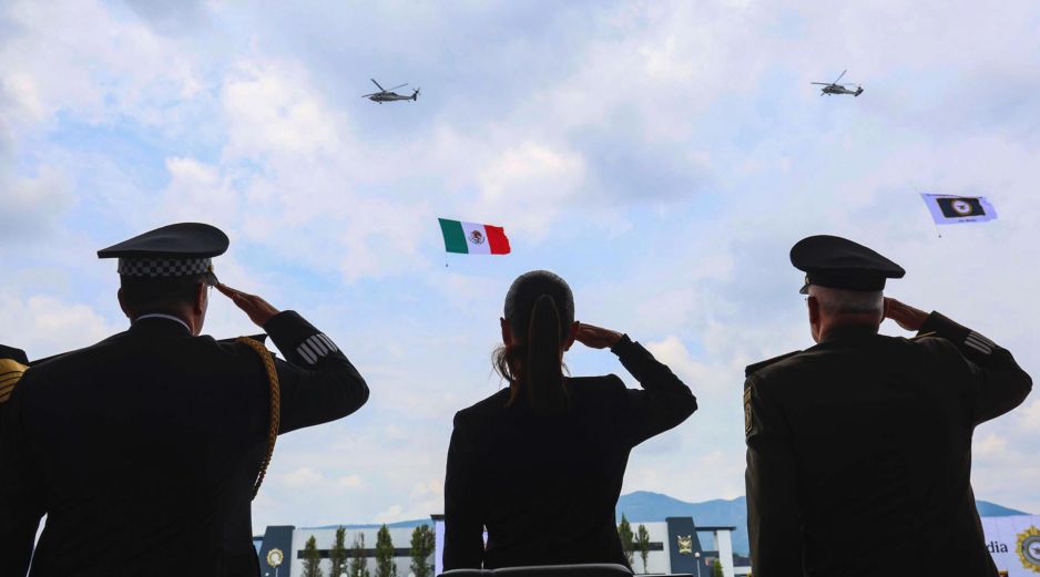 Fotografía cedida por la Presidencia de México de su Mandataria Claudia Sheinbaum, durante un acto este martes, en el municipio de Huehuetoca, México.  EFE/ Presidencia de México