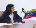 La presidenta encargada Delcy Rodríguez emitió el mensaje del anuncio de luto nacional a partir de hoy. EFE / ARCHIVO