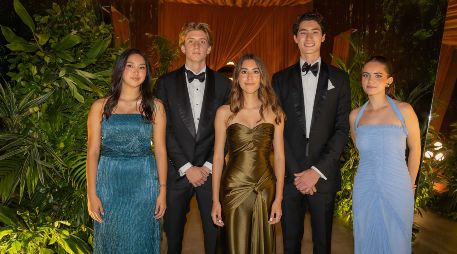 En portada: Luciana Zúñiga, Federico Amézcua, Renata Romero, Santiago Bremen y Regina Rolón. GENTE BIEN JALISCO / Revista del 3 de julio 2026