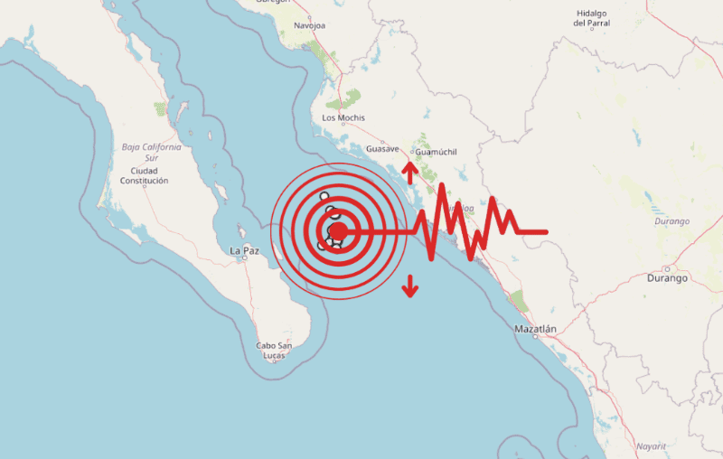&nbsp;Sismos en Baja California Sur. ESPECIAL / SSN