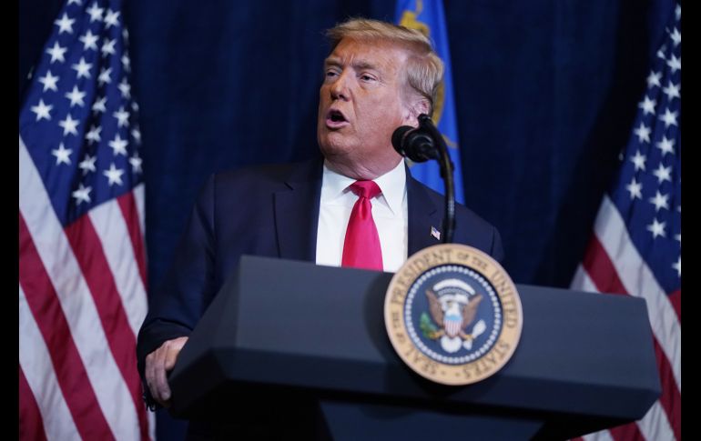 En su discurso, Trump destacó la labor hecha por su Gobierno en Venezuela e Irán. AP/ARCHIVO