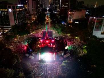 Se registró una marea humana en las inmediaciones del Ángel de la Independencia. EFE/T. Pérez
