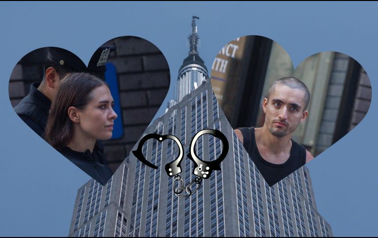 Angela Nikolau e Ivan Beerkus (Kuznetsov) fueron liberados un día después de su detención por subir al icónico edificio de Nueva York. EFE / EPA / Olga Fedorova