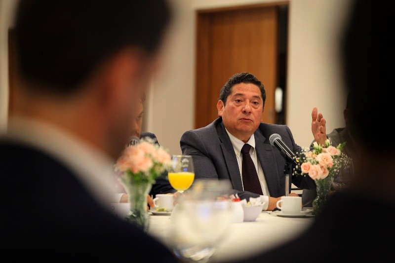 Jose Luis Leal durante la reunion entre GDL500 y el Colegio de Notarios de Jalisco. EL INFORMADOR / J. Acosta