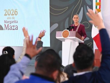 La Presidenta Claudia Sheinbaum aprovechó para enviar un mensaje a la afición de cara al partido del próximo domingo en el Estadio Ciudad de México. EFE / Presidencia de México