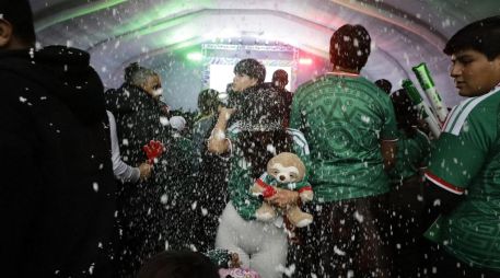 La Presidenta Claudia Sheinbaum aprovechó para enviar un mensaje a la afición de cara al partido del próximo domingo en el Estadio Ciudad de México. AFP / NurPhoto / G. Vieyra