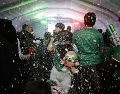 La Presidenta Claudia Sheinbaum aprovechó para enviar un mensaje a la afición de cara al partido del próximo domingo en el Estadio Ciudad de México. AFP / NurPhoto / G. Vieyra