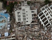 Esta imagen del jueves 2 de julio de 2026 muestra edificios que se derrumbaron durante los dos terremotos recientes en La Guaira, Venezuela. AP/M. Delacroix