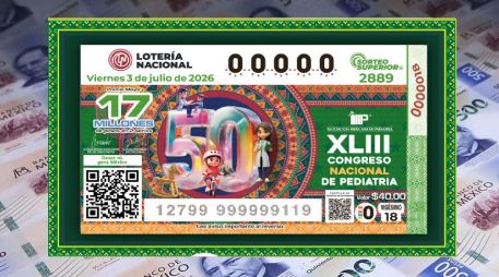 El billete del Sorteo Superior 2889 conmemoró el 50 aniversario de la Asociación Mexicana de Pediatría. X/lotenal