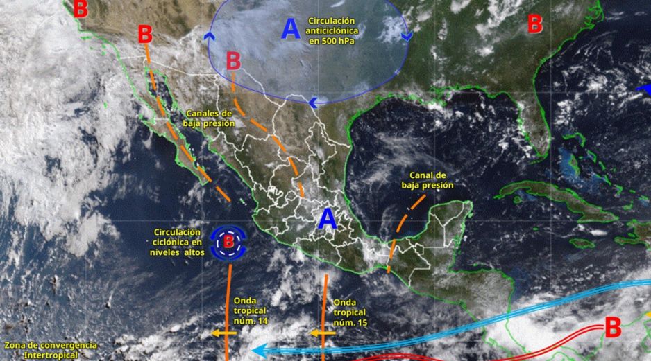 El noroeste del país mantendrá temperaturas superiores a los 40 grados mientras persisten las precipitaciones en el resto del territorio. ESPECIAL/ SMN.