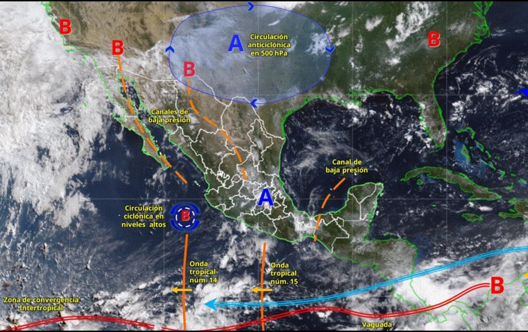 El noroeste del país mantendrá temperaturas superiores a los 40 grados mientras persisten las precipitaciones en el resto del territorio. ESPECIAL/ SMN.