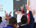 Claudia Sheinbaum se mostró ilusionada con la posibilidad de que México pase a Cuartos de Final. EFE/Presidencia de México