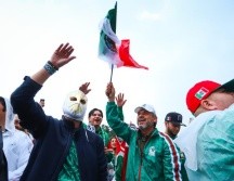 La afición mexicana mantuvo el ambiente festivo pese a la lluvia y el retraso del partido ante Inglaterra. EL INFORMADOR/ J. ACOSTA.
