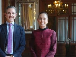 Claudia Sheinbaum Pardo publicó una foto de su encuentro con David Vélez Osorno. X/@Claudiashein