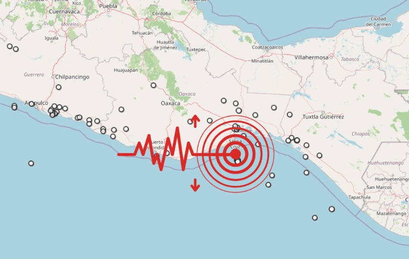 &nbsp;Sismo en Oaxaca. ESPECIAL / SSN