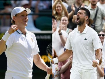 ¿Cuál será el futuro de la Semifinal entre Sinner, el campeón defensor de Wimbledon, y Djokovic, la leyenda viva del tenis? EFE / ARCHIVO