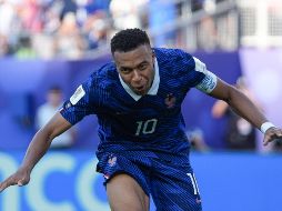 Fotografía del jugador Kylian Mbappé de Francia celebrando un gol en un partido por los octavos de final del Mundial 2026. EFE/A. Colmenares
