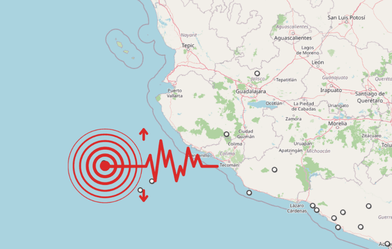 &nbsp;Sismos en Jalisco. ESPECIAL / SSN