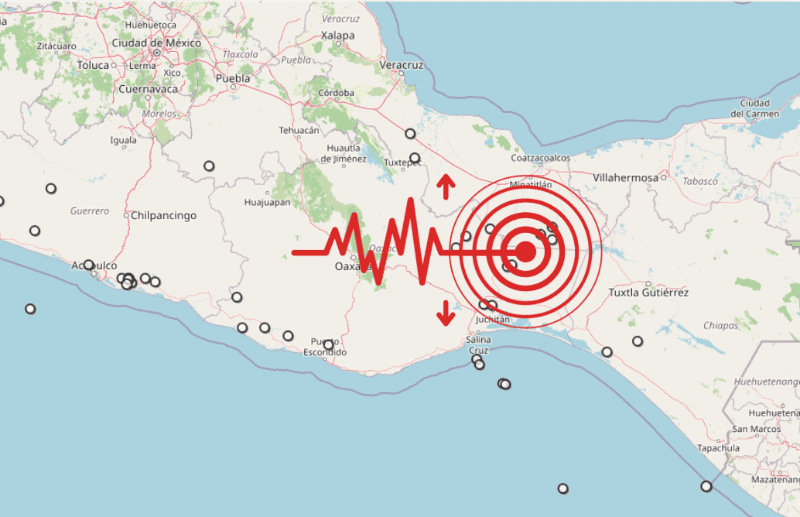 &nbsp;Sismo en Oaxaca. ESPECIAL / SSN