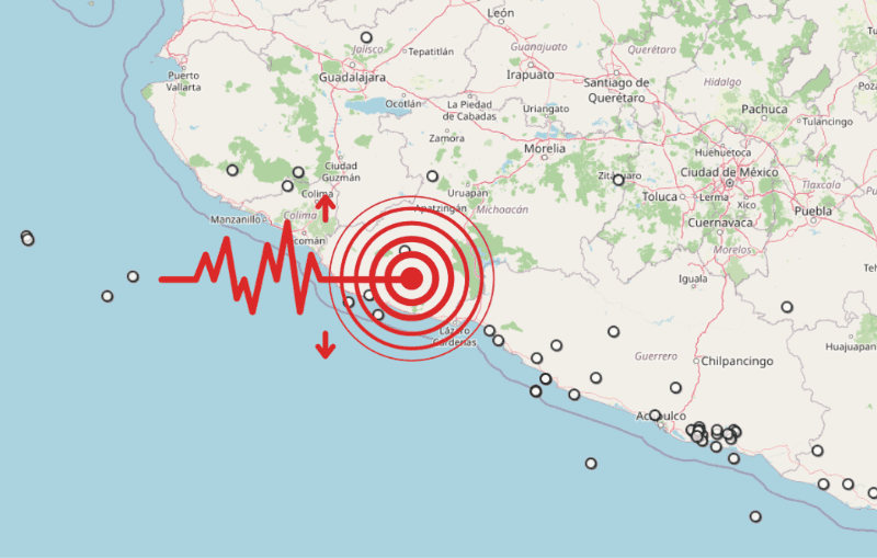 &nbsp;Sismo en Michoacán. ESPECIAL / SSN