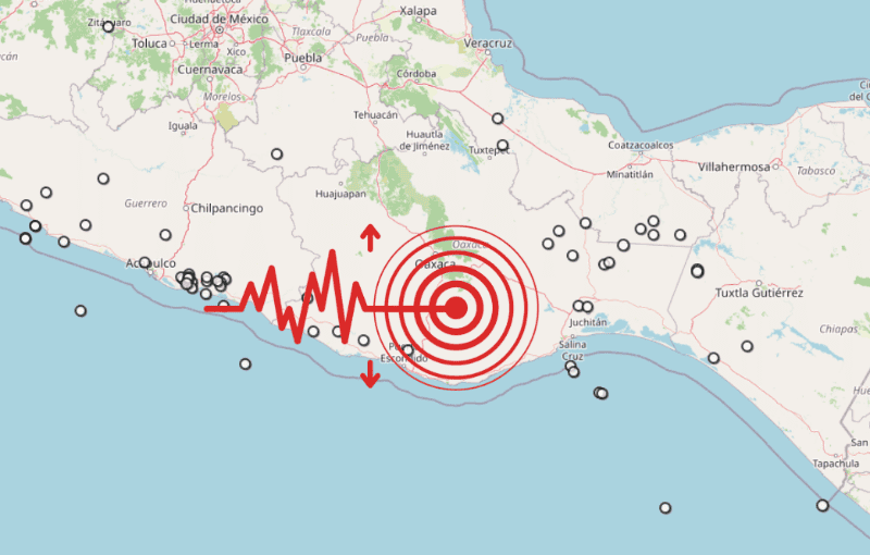 &nbsp;Sismo en Oaxaca. ESPECIAL / SSN