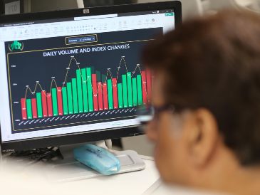 En la jornada de hoy destacó la subida de Meta en un 5.97 %, noticia que contribuyó a que los tres indicadores neoyorquinos ganaran. EFE/R. Khan