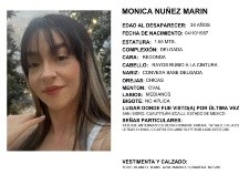 La Fiscalía General de la Nación de Colombia y la Comisión de Búsqueda de Personas del Estado de México ya emitieron fichas de búsqueda para encontrar a Mónica. X/COBUPEM