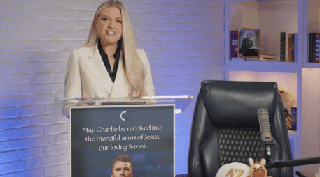 Erika Kirk asumió la dirección de Turning Point USA tras el fallecimiento de su esposo, Charlie Kirk. EFE / ARCHIVO