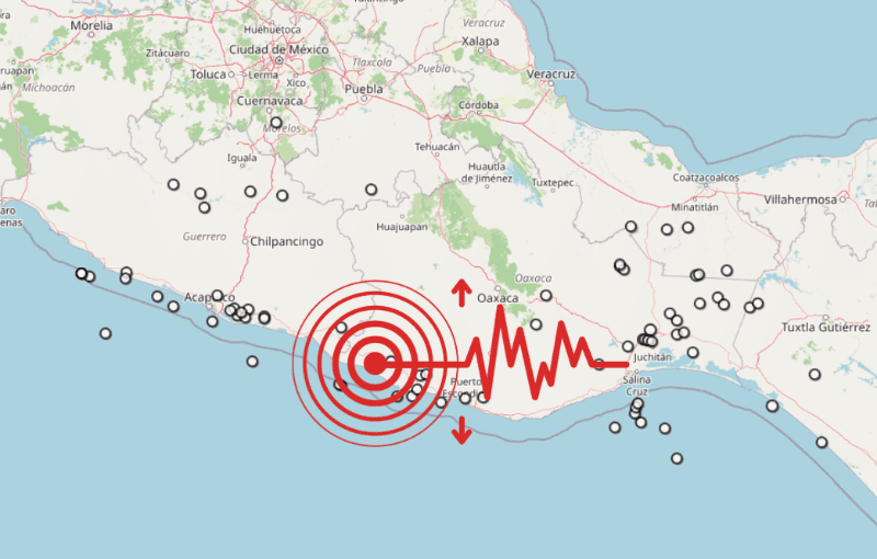 &nbsp;Sismo en Oaxaca. ESPECIAL / SSN