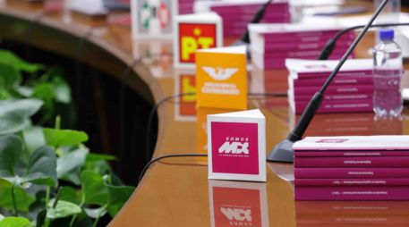 Aspectos generales de  la Sesión Extraordinaria del Consejo General del INE donde se aprecia el logo del nuevo partido Somos México. SUN/F. Rojas