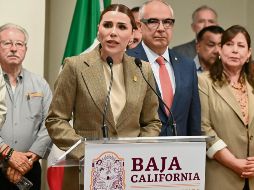 Marina del Pilar Ávila. La mandataria de Baja California reiteró que ha actuado dentro del marco legal. AFP