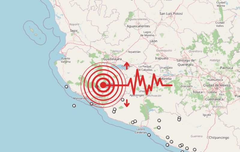 &nbsp;Sismo en Jalisco. ESPECIAL / SSN