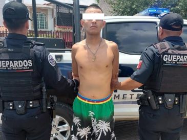 Con base en el señalamiento realizado por el denunciante y los indicios localizados en el lugar, los policías detuvieron a quien fue identificado por las autoridades como Joel "N", de 22 años de edad. CORTESÍA