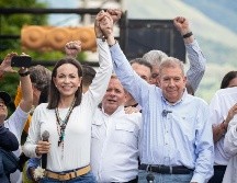 María Corina Machado dijo estas palabras frente a un auditorio de líderes conservadores, entre los que estaban Edmundo González Urrutia . EFE / ARCHIVO