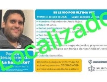 Autoridades confirmaron que el hombre se encontraba a salvo y pudo reunirse con sus familiares tras ser ubicado fuera de Jalisco. ESPECIAL