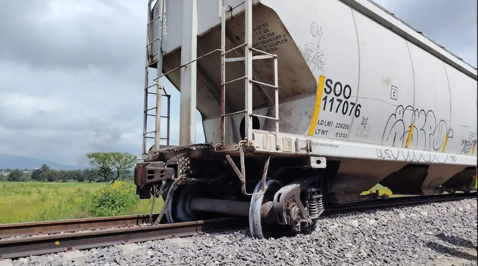 El incidente ferroviario no dejó heridos ni afectaciones a la circulación. ESPECIAL/Ayuntamiento de Coyotepec