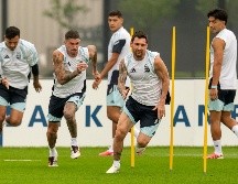 La selección Argentina durante su entrenamiento en el Columbia Park Training Facility antes de la final del Mundial contra España. EFE/A. Colmenares