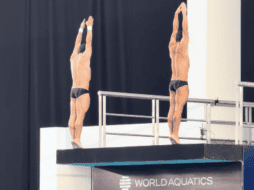 Su dominio quedó reflejado en la puntuación final de 414.72 unidades, suficiente para asegurar la cima de la competencia y recibir una ovación por parte de la afición que se dio cita en el Centro Acuático Skarch. EL INFORMADOR/ A. Garcia