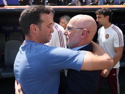 Luis de la Fuente y Lionel Scaloni se abrazan con respeto en el MetLife Stadium tras concluir la Gran Final. EFE / ARCHIVO