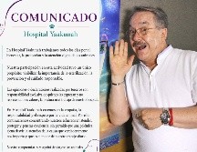 Hospital Yaakunah emitió un comunicado respecto a la reciente visita de Pedro Sola. ESPECIAL / FACEBOOK Hospital Yaakunah / SUN / ARCHIVO
