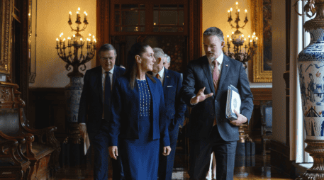 La Presidenta declaró que sostendría una reunión con el representante comercial de Estados Unidos donde evaluaría el avance de las negociaciones sobre la revisión del T-MEC. X / @Claudiashein
