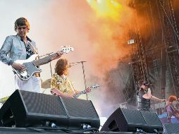 Nikolai Fraiture, Nick Valensi, Julian Casablancas y Albert Hammond Jr., en un concierto ofrecido en New Jersey. AFP