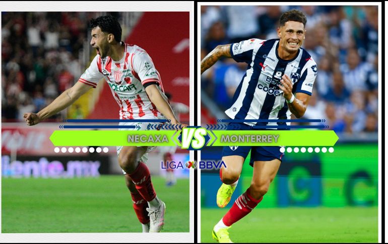 Con dos planteles que arrancaron el torneo con el pie derecho, el duelo promete medir el momento que atraviesan Necaxa y Monterrey en las primeras semanas de competencia. ESPECIAL / IMAGO7 y CANVA