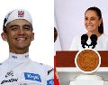Claudia Sheinbaum felicitó a Isaac del Toro tras convertirse en el primer mexicano en subir al podio del Tour de Francia. EFE.