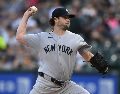 Gerrit Cole. Firmó una de sus mejores actuaciones desde que regresó a la rotación de los Yankees tras su cirugía de ligamento. AP/P- Beaty