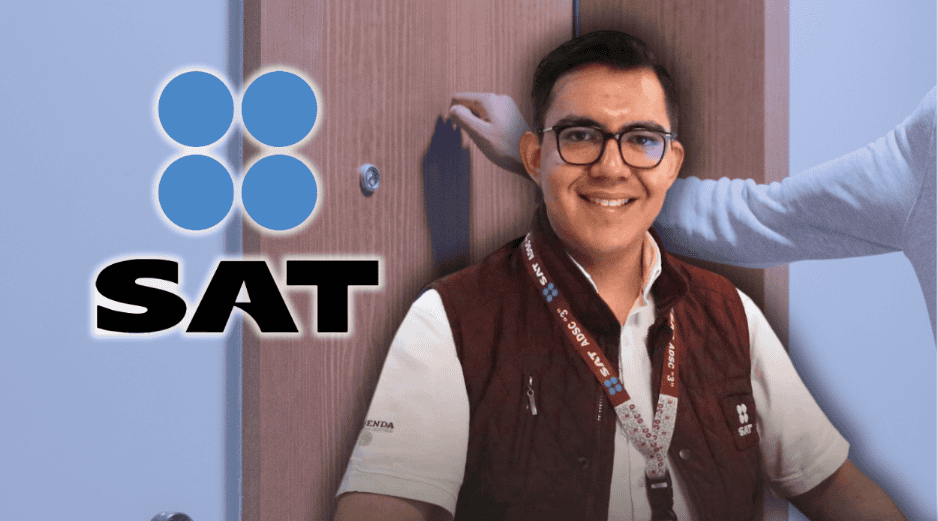 El SAT aclaró que no realiza visitas domiciliarias masivas ni bloqueos de cuentas bancarias. La autoridad fiscal pide a los contribuyentes evitar fraudes. ESPECIAL/SAT/Canva