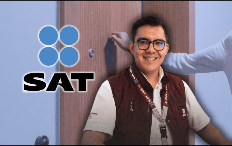 El SAT aclaró que no realiza visitas domiciliarias masivas ni bloqueos de cuentas bancarias. La autoridad fiscal pide a los contribuyentes evitar fraudes. ESPECIAL/SAT/Canva